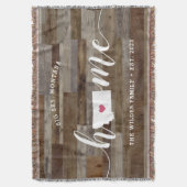 モンタナ ホームステート パーソナライズド ウッド ルック スローブランケット (正面縦)