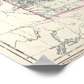 モンタナ、ワイオミングおよびアイダホのヴィンテージの地図（1884年） ポスター (角)