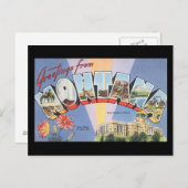 モンタナ_ヴィンテージ旅行ポスターからの挨拶 ポストカード (正面/裏面)