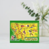 モンタナ ヴィンテージ イラスト マップ ポストカード (スタンド正面)