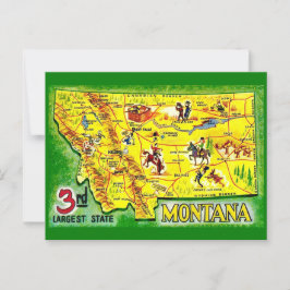 モンタナ ヴィンテージ イラスト マップ ポストカード