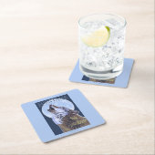 モンタナ -- 空のCountryHowlingの大きいオオカミ スクエアペーパーコースター (インサイチュ)