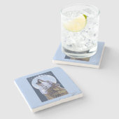 モンタナ -- 空のCountryHowlingの大きいオオカミ ストーンコースター (横)