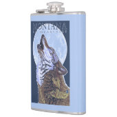 モンタナ -- 空のCountryHowlingの大きいオオカミ フラスク (左)