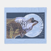 モンタナ -- 空のCountryHowlingの大きいオオカミ フリースブランケット (正面(横))