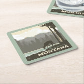 モンタナ | Big Sky Countryへようこそ スクエアペーパーコースター (アングル)