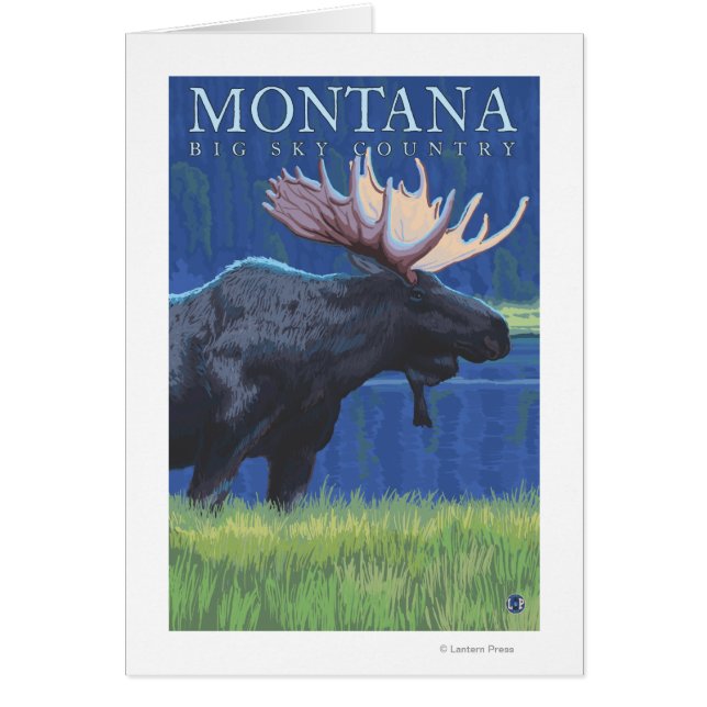 モンタナ – - Big Sky Country Moose in Moonlight (正面)
