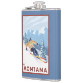 モンタナ- Downhhillの雪のスキーヤー フラスク (左)
