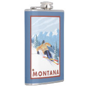 モンタナ- Downhhillの雪のスキーヤー フラスク (右)