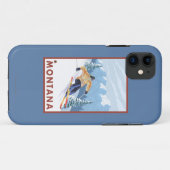 モンタナ- Downhhillの雪のスキーヤー Case-Mate iPhoneケース (裏面(横))
