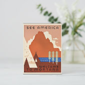 モンタナ、seeアメリカ、ヴィンテージ旅行イラストレーション ポストカード (スタンド正面)