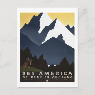 モンタナ「See America」ヴィンテージ旅行ポスター ポストカード