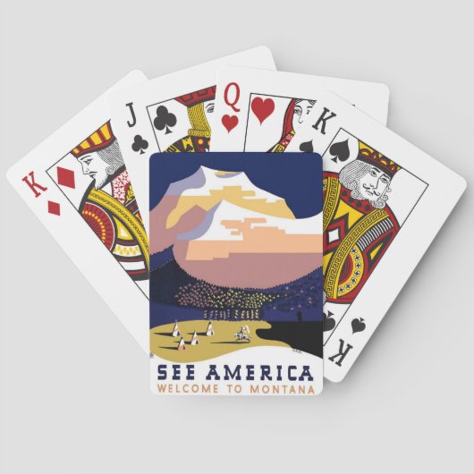 モンタナMT米国米国のヴィンテージ旅行トランプ トランプ (裏面)