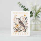 モンタナUSAトラベルの西メドウラルクの鳥 ポストカード (スタンド正面)