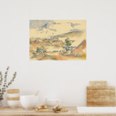 モンタニュサントビクトワール – ポールセザンヌファインアート ポスター (キッチン)