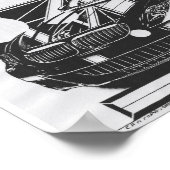 モンタージュのインクスケッチ – スポーツカーのセンターピース。 ポスター (角)