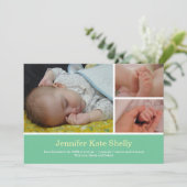 モンタージュ3フォトスイートミントベビー誕生のお知らせ 案内状 (スタンド正面)