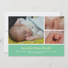 モンタージュ3フォトスイートミントベビー誕生のお知らせ 案内状