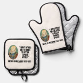 モンターニュの「他人の言葉を引用するのは自分自身をよりよく表現するため」 鍋つかみ&鍋敷きセット (正面/裏面)