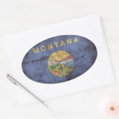 モンタ擦り切れたナ国旗； 楕円形シール (封筒)