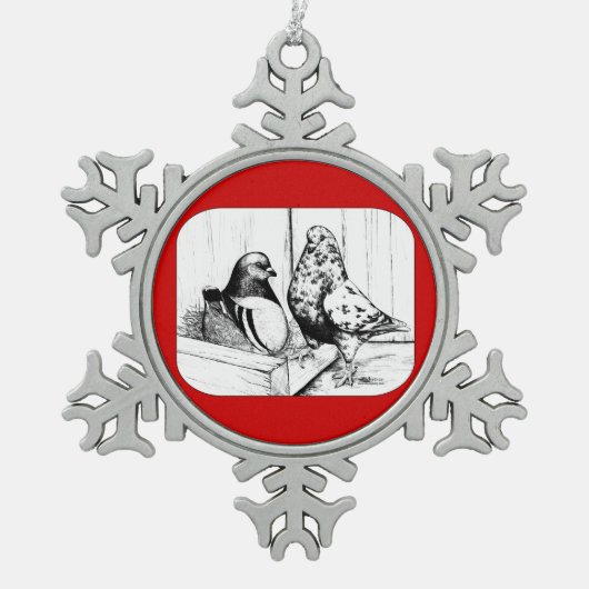 モンダフランスのインピジョン1981 スノーフレークピューターオーナメント (正面)