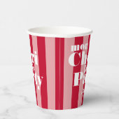 モンチェリーレッツパーティーさくらんぼレッドはっきりしたストライプ 紙コップ (右)