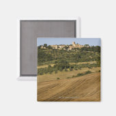 モンティキエロのまわりに南部のトスカーナの風景 マグネット (正面/裏面)