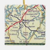 モンティチェロKYヴィンテージの地図 セラミックオーナメント (正面)
