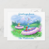 モンティ王とマーヴィン王子がホバースレッドに ポストカード (正面/裏面)