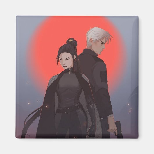 モンティ&ストロング – モナ・フィンデン・アート – サイモン&ミチコ マグネット (正面)