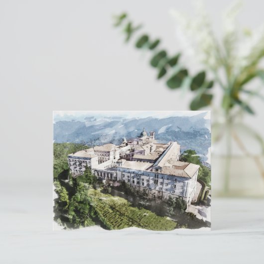 モンテカッシーノトスカニーイタリアヒストリックモンストラーンアート ポストカード (スタンド正面)