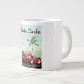 モンテカルロのスポーツカートラベルポスター ジャンボコーヒーマグカップ (正面右)