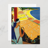 モンテカルロのテニス、インビテーション ヴィンテージ スポーツ 招待状 (正面/裏面)