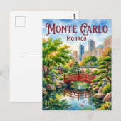 モンテカルロの日本庭園 (Jardin Japonais) ポストカード (正面/裏面)