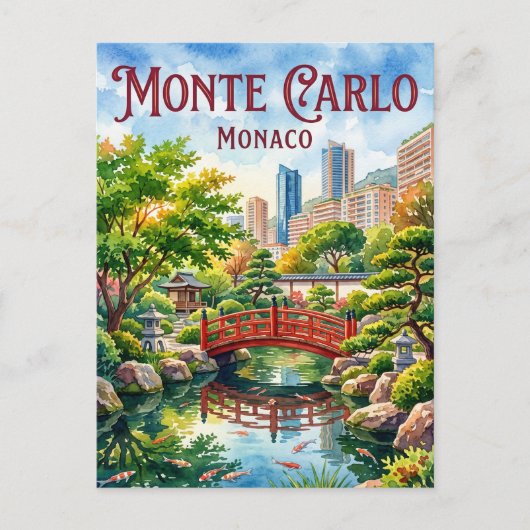 モンテカルロの日本庭園 (Jardin Japonais) ポストカード (正面)