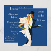 モンテカルロの豪華ディナー パーティーへの招待(ヴィンテージ・ファンシー) 招待状 (正面/裏面)