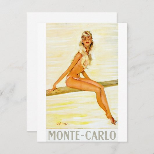 モンテカルロアールヌーボーポスターアート ポストカード (正面/裏面)