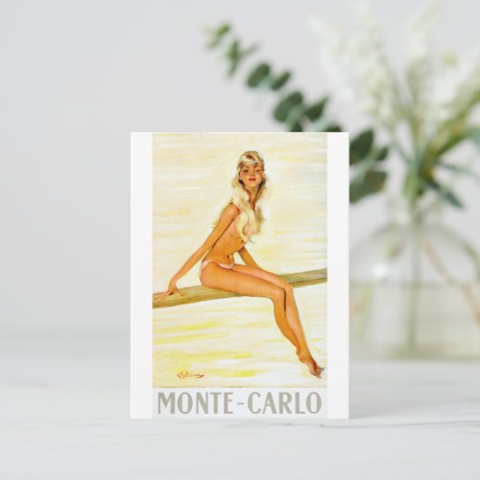 モンテカルロアールヌーボーポスターアート ポストカード (スタンド正面)