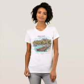 モンテカルロ モナコ 水彩画アート Tシャツ (正面フル)