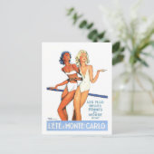 モンテカルロ、水着の女性、ヴィンテージ、旅行 ポストカード (スタンド正面)