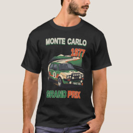 モンテカルロ 1977 伝統のグランプリ レーシングポスター Tシャツ