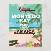 モンテゴベイジャマイカヴィンテージ旅行ポスター ポストカード (正面)
