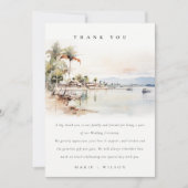 モンテゴベイジャマイカ水彩風景結婚ズ サンキューカード (正面)