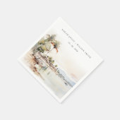 モンテゴベイジャマイカ水彩風景結婚ズ スタンダードカクテルナプキン (角)