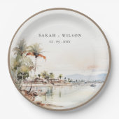 モンテゴベイジャマイカ水彩風景結婚ズ ペーパープレート (正面)