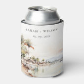 モンテゴベイジャマイカ水彩風景結婚ズ 缶クーラー (缶正面)