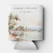 モンテゴベイジャマイカ水彩風景結婚ズ 缶クーラー (裏面)