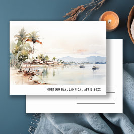 モンテゴベイ ジャマイカ 水彩画 風景 旅行 ポストカード