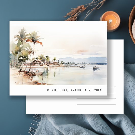 モンテゴベイ ジャマイカ 水彩画 風景 旅行 ポストカード