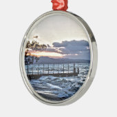 モンテゴ・ベイ、ジャマイカの美しい日没 メタルオーナメント (左)